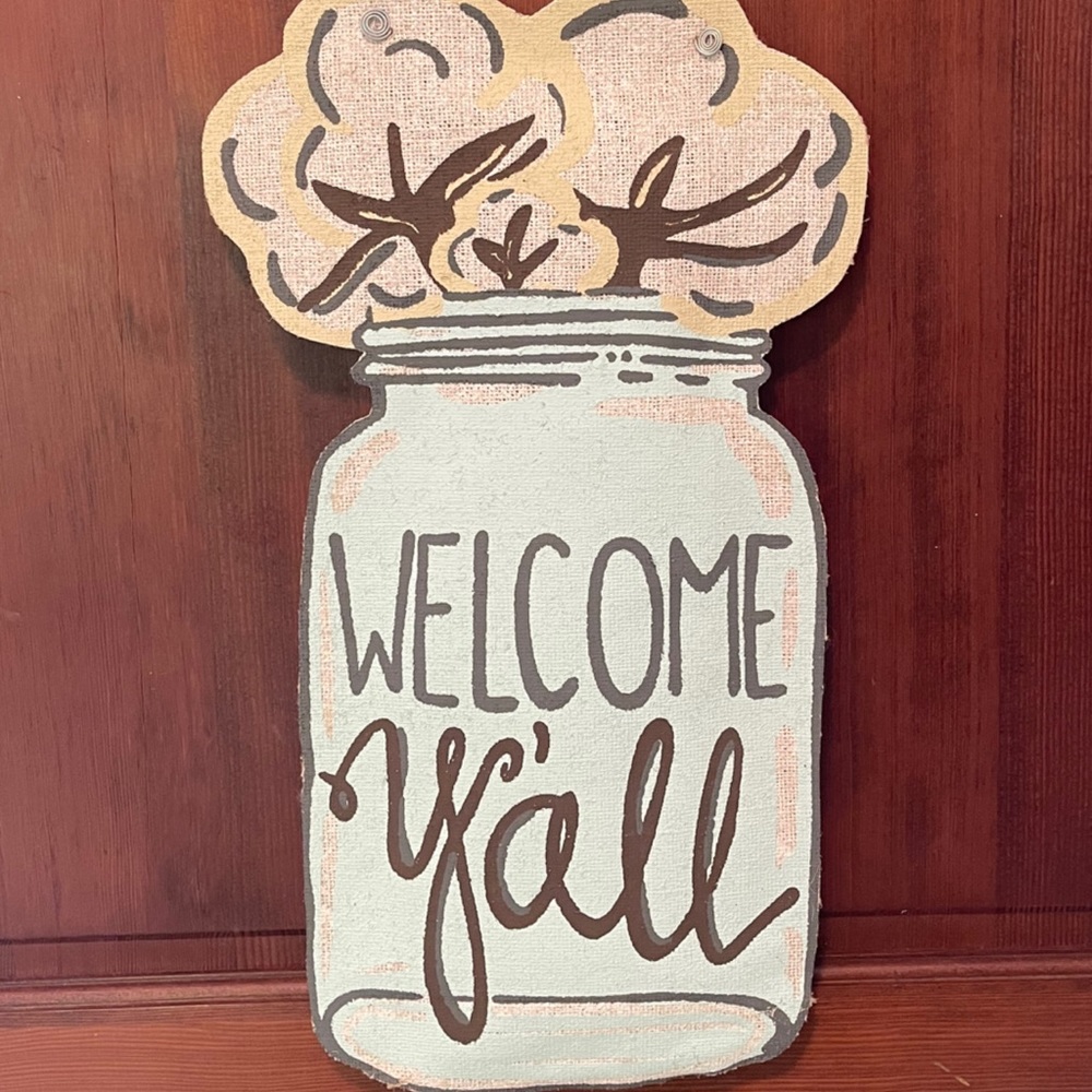 Burlap painted sign